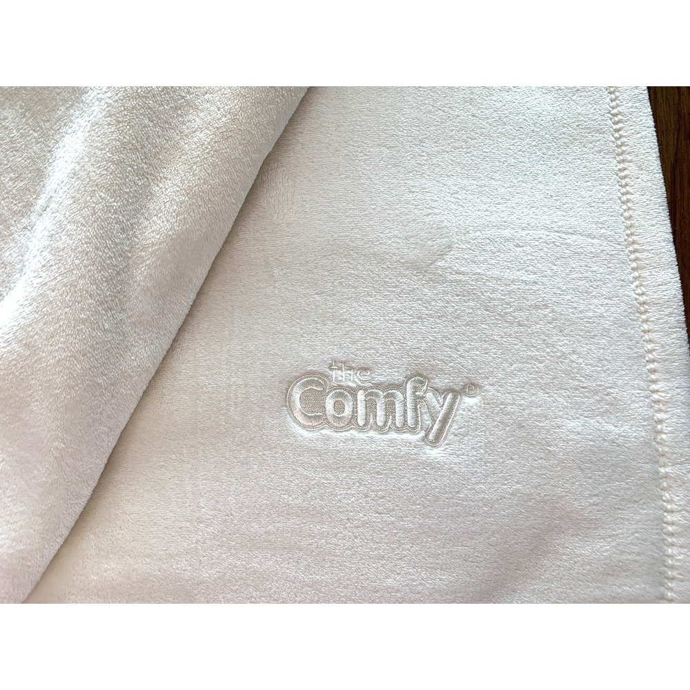 PLUSH BLANKET by The Comfy Original - Super soft 96" X 96" Ivory (NOT a hoodie!)